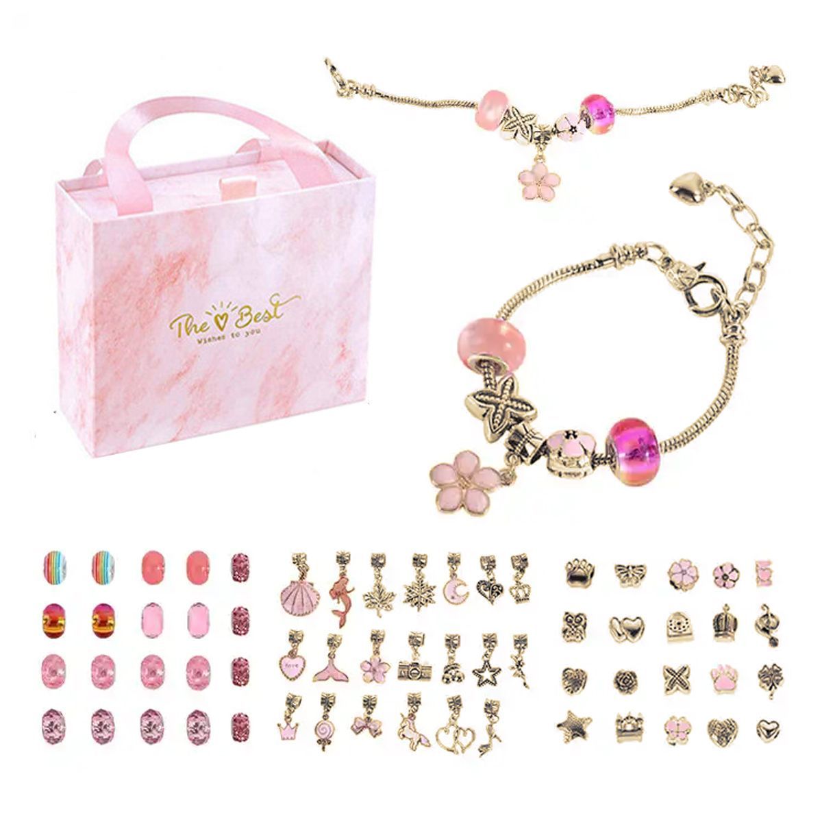 ENFANT'ASY - Kit Set Para Armar Pulseras Tipo Pandora Niñas Con Caja