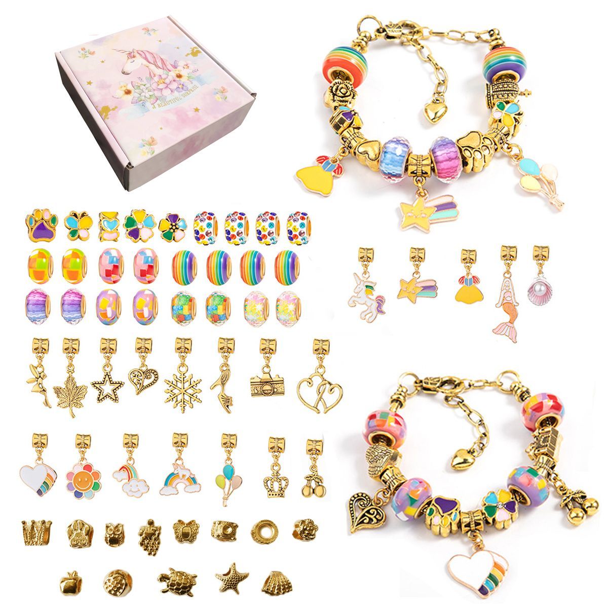ENFANT'ASY - Kit Set Para Armar Pulseras Tipo Pandora Niñas Con Caja