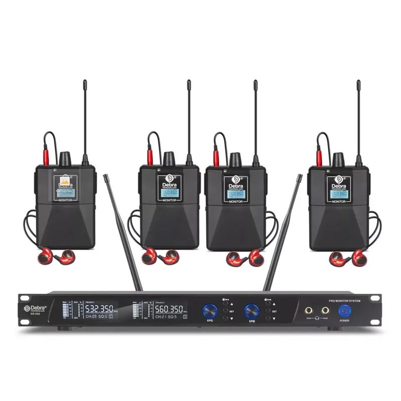 GENERICO - Monitor In-ear Debra Er-202 Uhf Bluetooth 4 Receptores