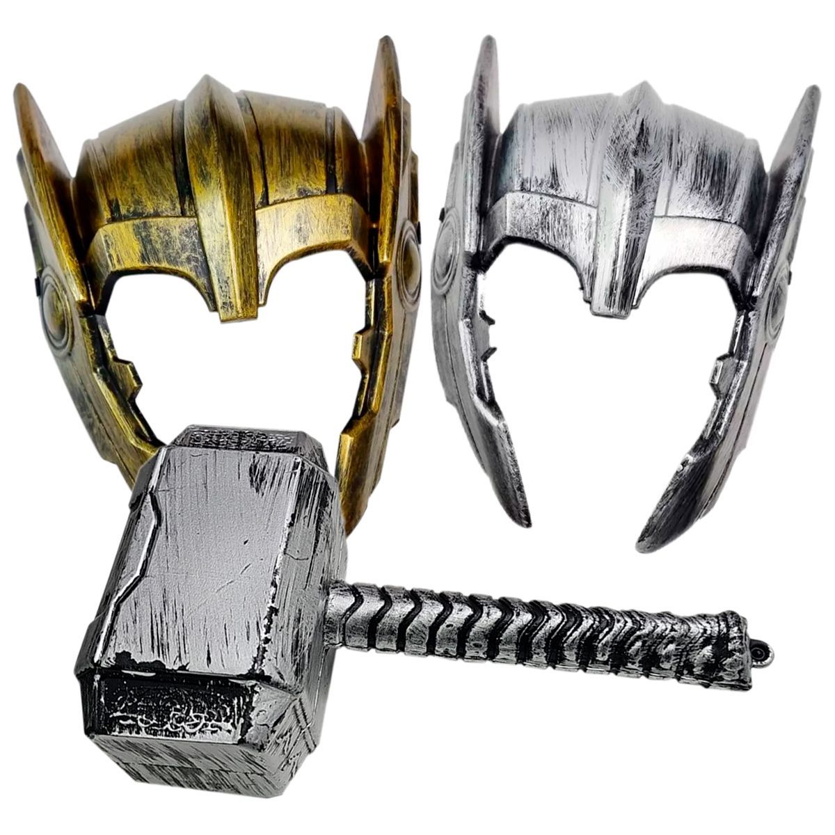GENERICO - Disfraz Thor Martillo Mascara Hallowen Avengers Color Aleato