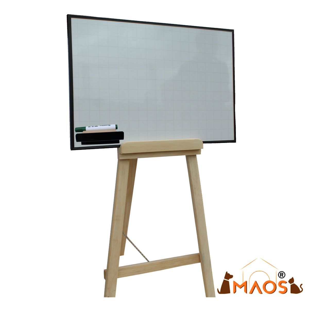 MAOS - Tablero Acrílico Borrable Cuadriculado Con Tripodeborrador 80cmx60cm
