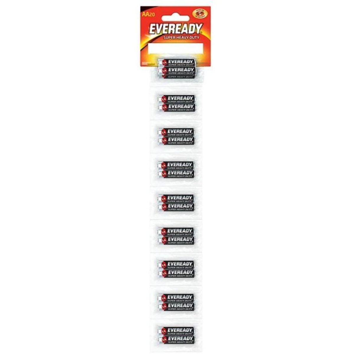 EVEREADY - Tira x20 Unds. Pilas Eveready Carbón AA