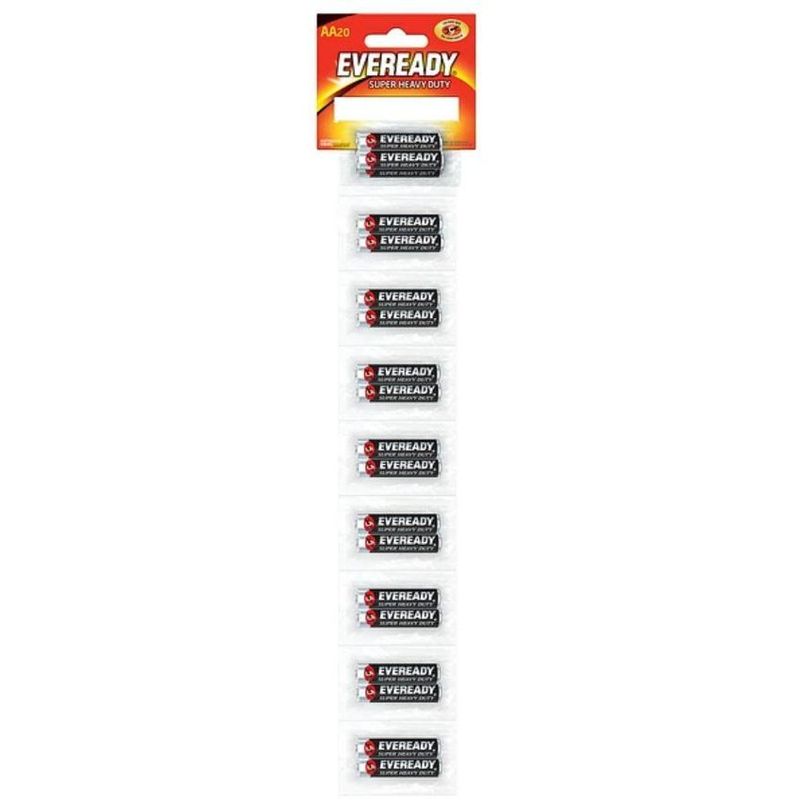 EVEREADY - Tira x20 Unds. Pilas Eveready Carbón AA
