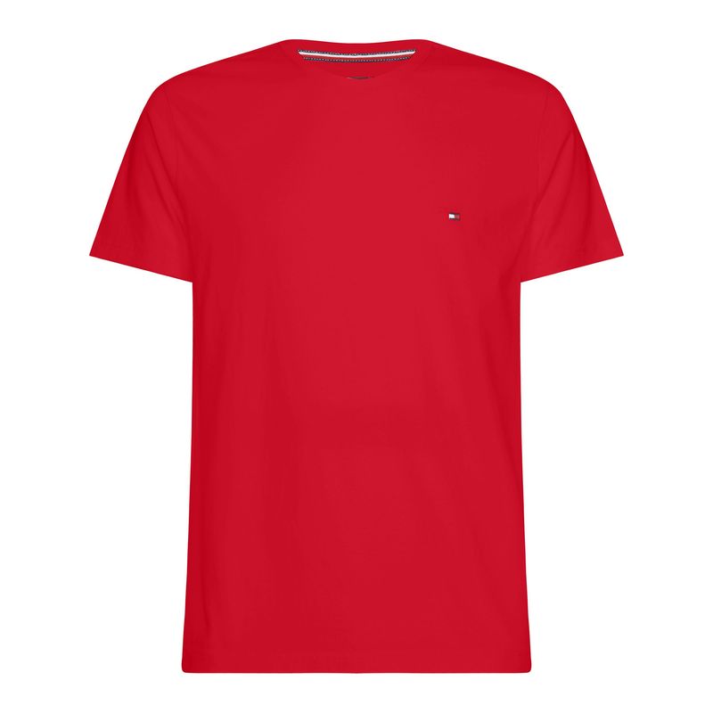 TOMMY HILFIGER - Camiseta Manga Corta Rojo Slim Fit Esencial En Algodón Tommy Hilfiger