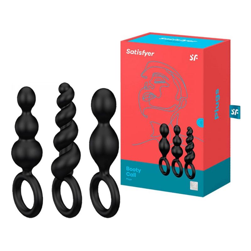 SATISFYER - Plugs Anales Booty Call Negros Satisfyer