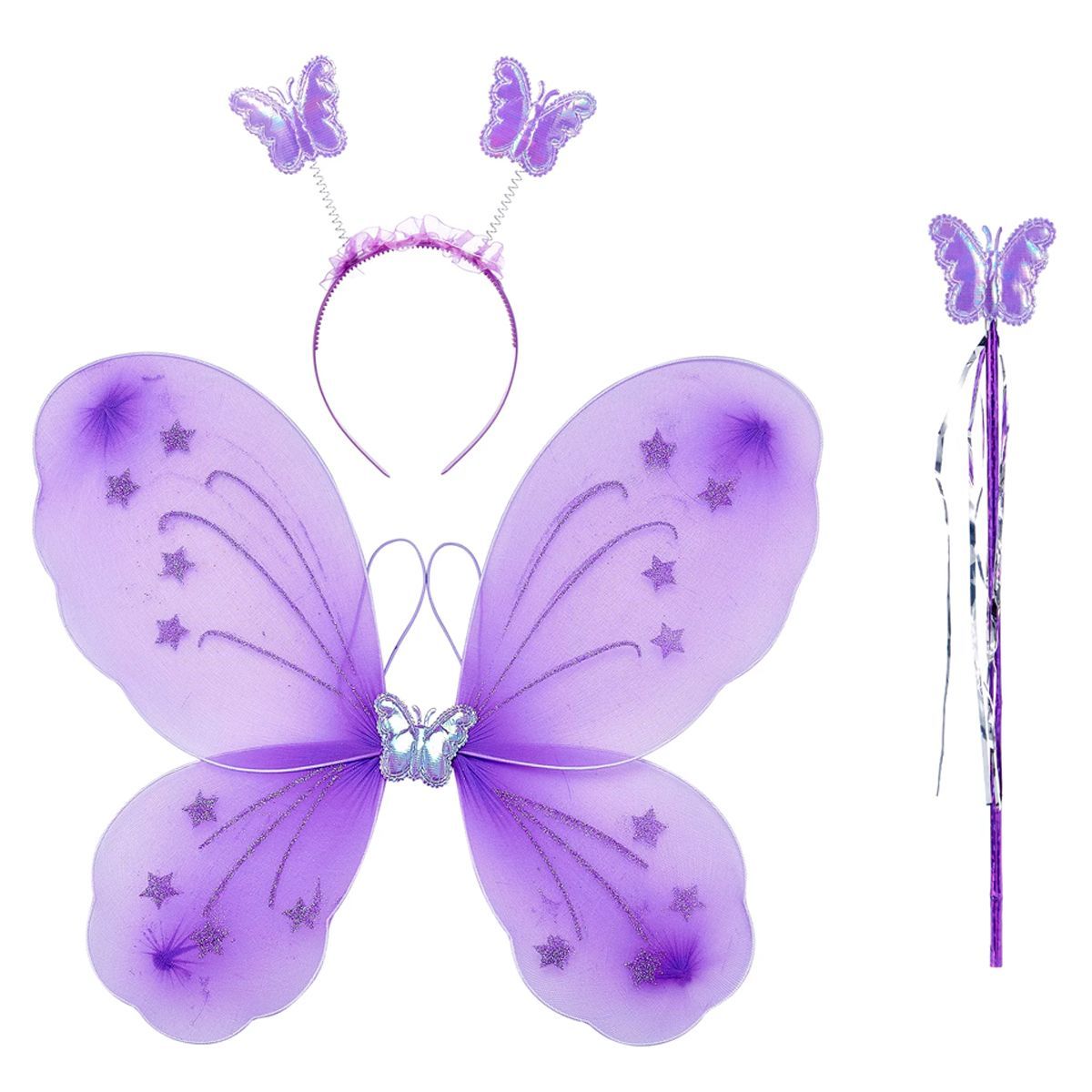 GENERICO - Alas Mariposa Escarchada Ángel Hada Disfraz Niña Halloween