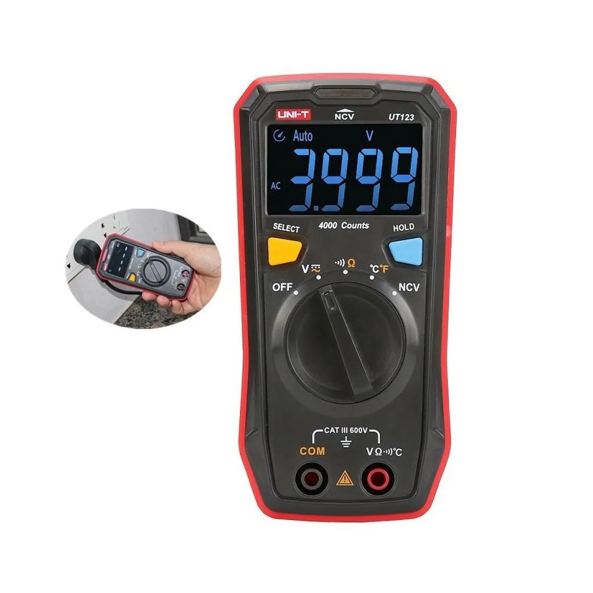 UNITE - Multimetro Digital Uni-t UT123 Temperatura NCV Pantalla EBTN