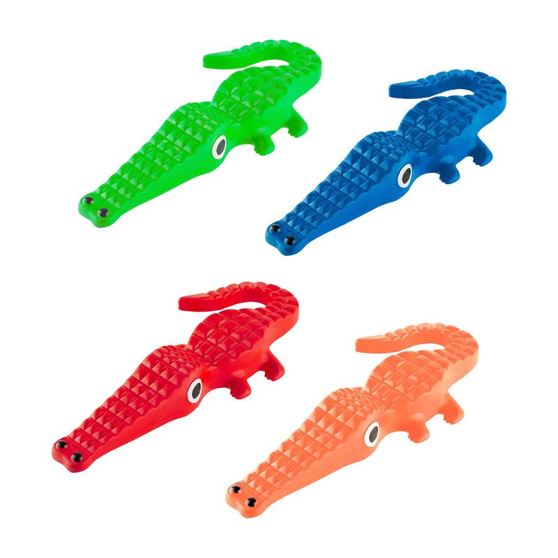 ENERGY PLUS - 4 Juguetes de Goma para Perros en forma de Cocodrilo