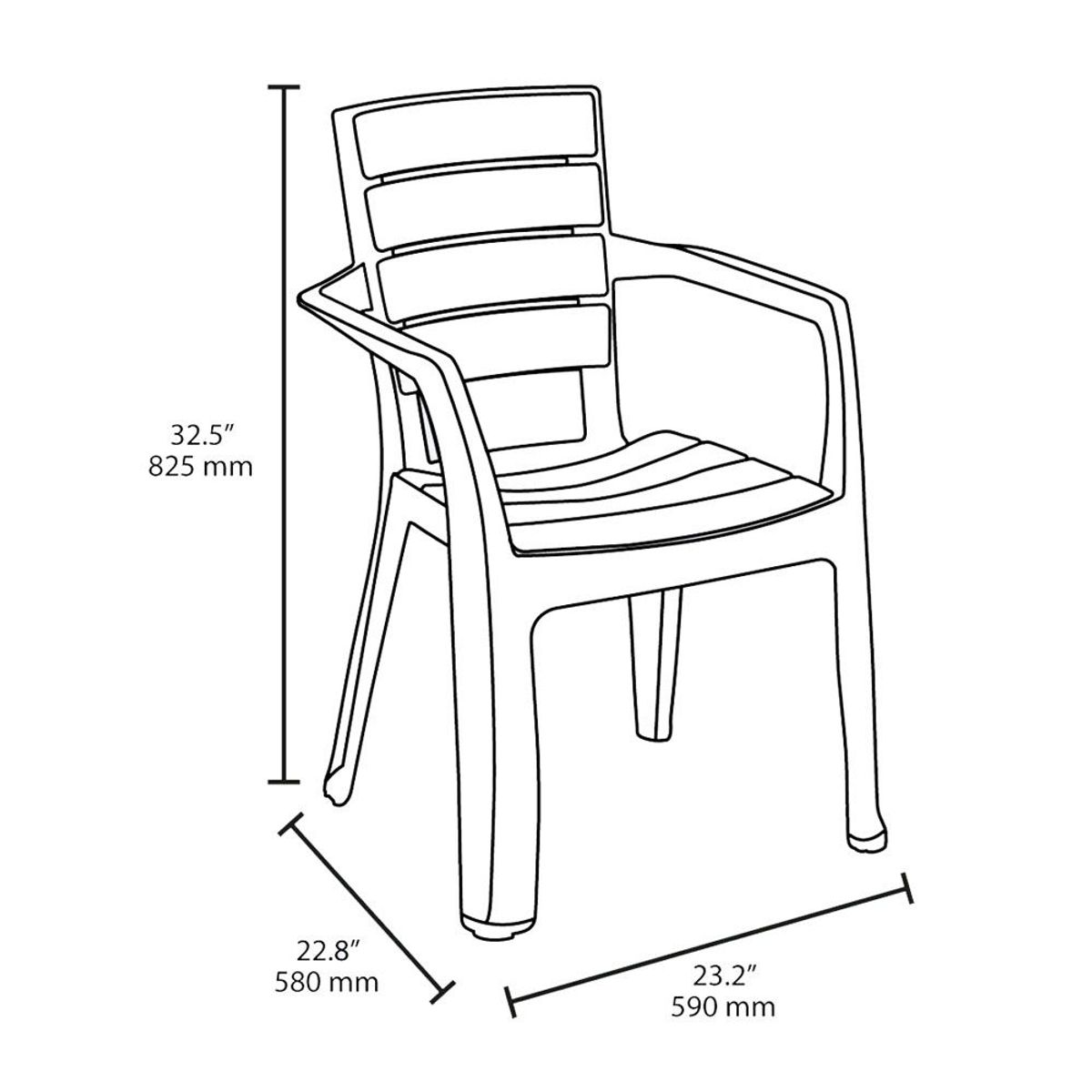 RIMAX - Comedor Barú RIMAX (1 Mesa + 4 Sillas Con Brazos NEGRO)
