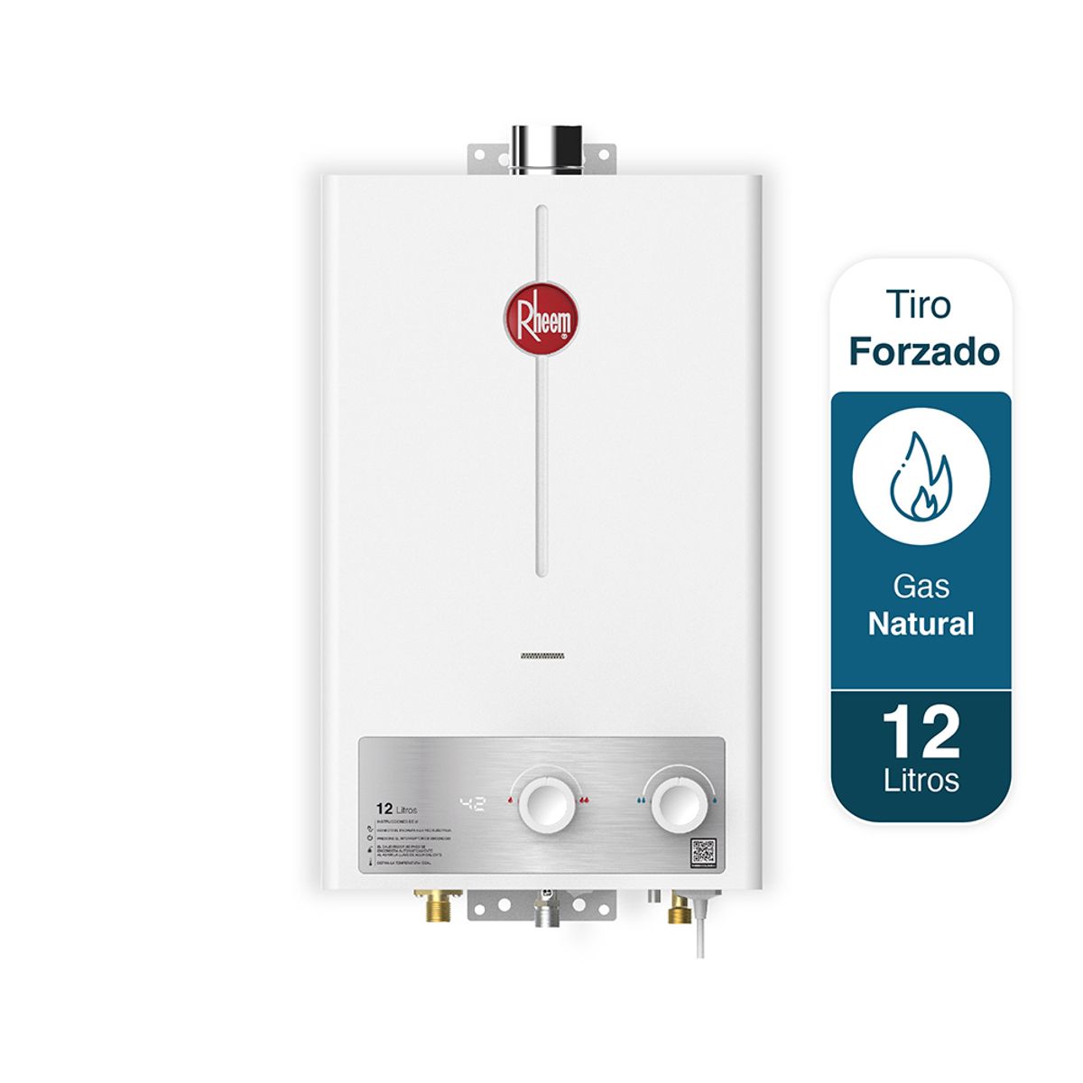 RHEEM - Calentador De Agua 12lt Gas Natural Tiro Forzado Rheem