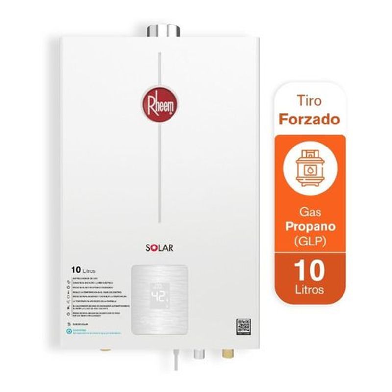 RHEEM - Calentador De Agua 10lt Gas Propano Tiro Forzado Dig Rheem