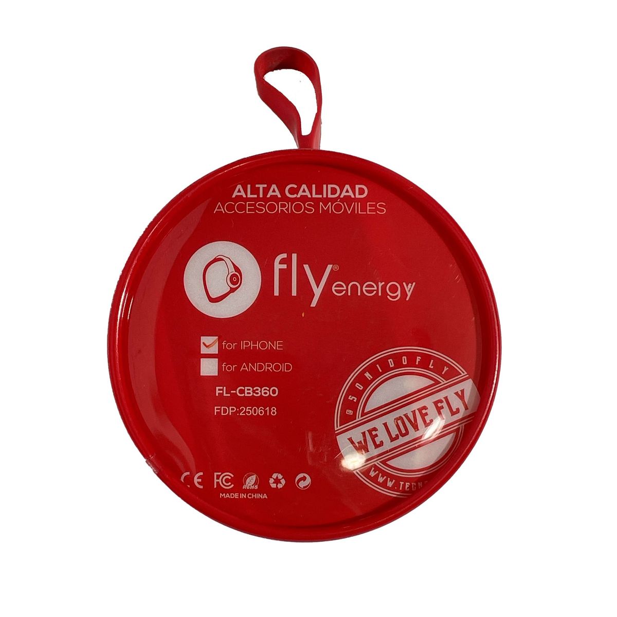 GENERICO - Cable Cargador Fly Rojo Tipo Lightning