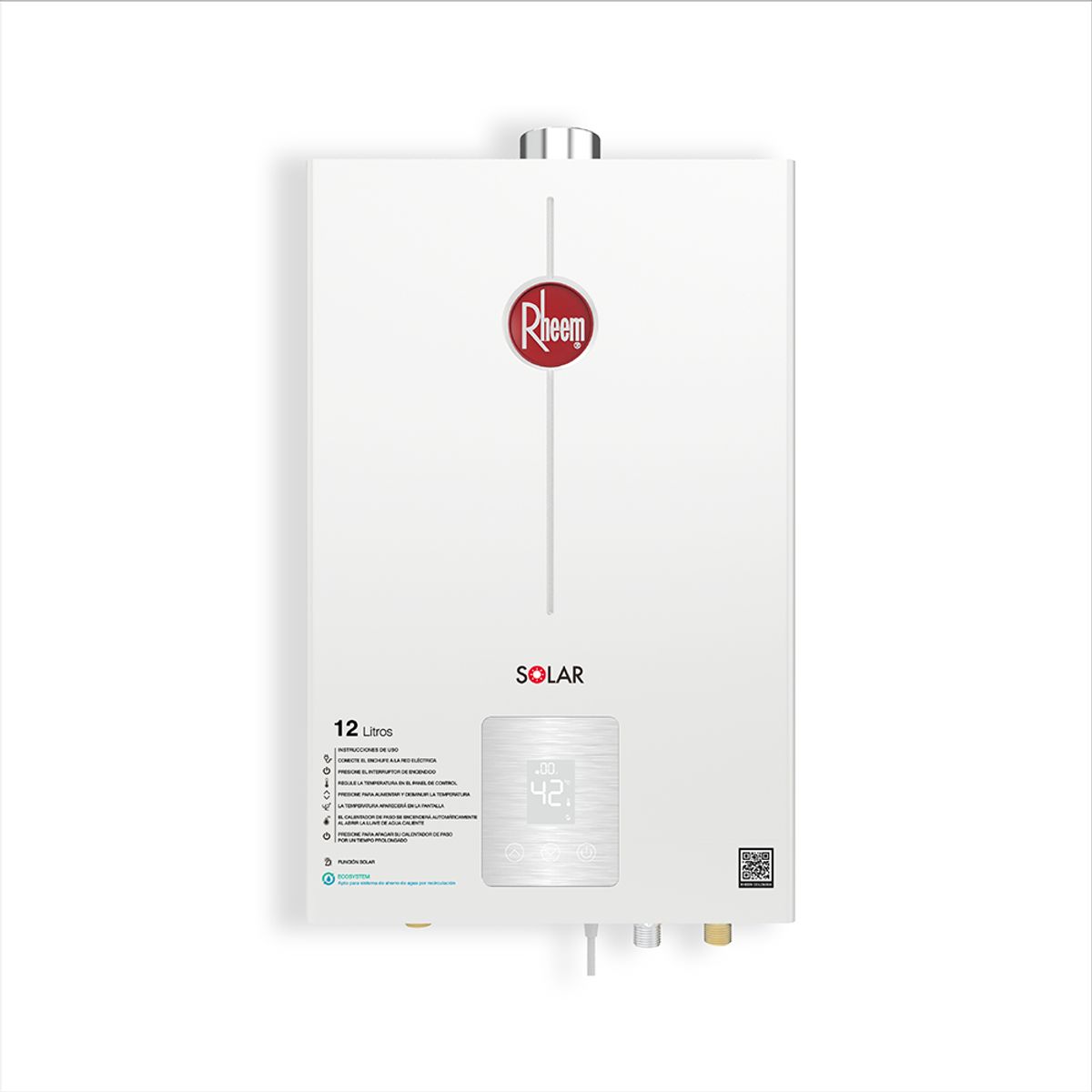 RHEEM - Calentador De Agua 12lt Gas Natural Tiro Forzado Dig Rheem