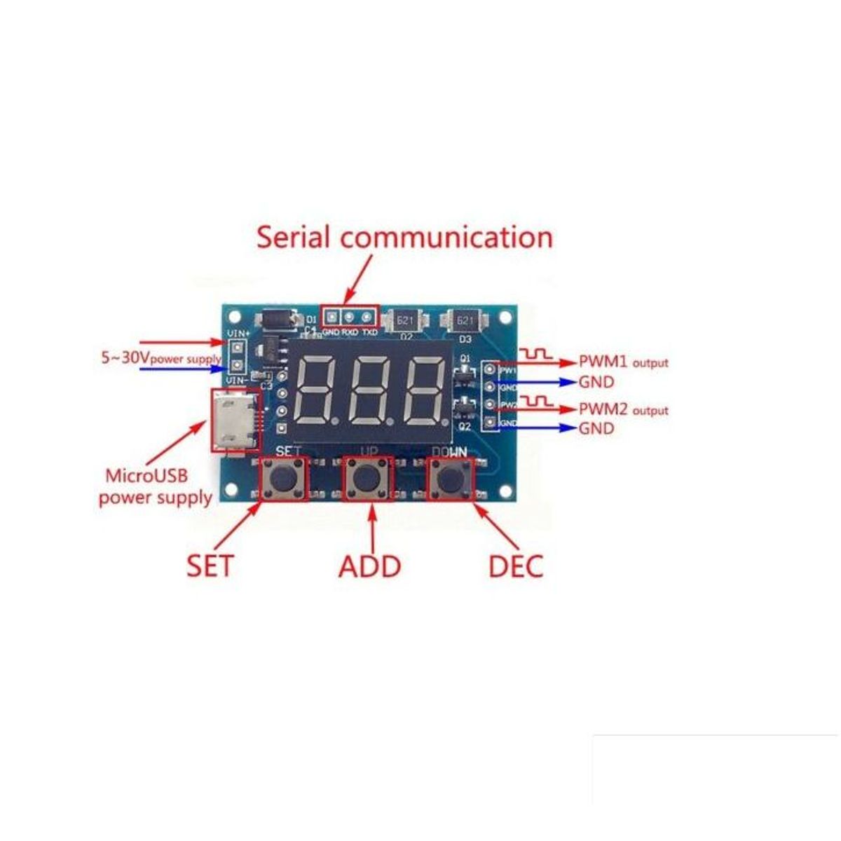 GENERICO - Generador Señales PWM 2 Canales XY-PWM 1HZ-150KHZ 5-30V