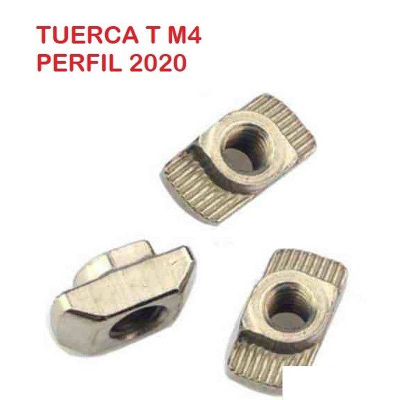 GENERICO - Tuerca T M4 4mm Para Perfil Extrusion Aluminio 2020 2040 Cnc