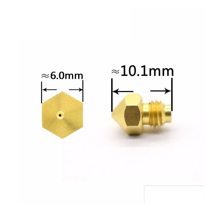 GENERICO - Boquilla Nozzle Hotend M5 Rosca 5mm Orificio 0.4mm Filamento 1.75mm