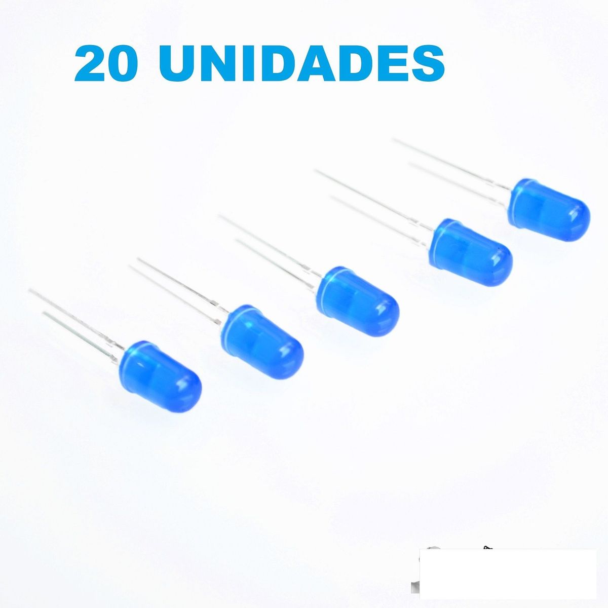 GENERICO - Kit Leds Difuso Azul 5mm Diodo Emisor Luz x 20 Unidades