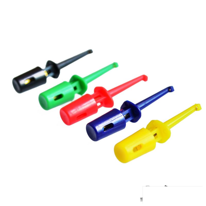 GENERICO - Pinzas Prueba Multimetro Osciloscopio Test Hooks Clips x 10 unidades