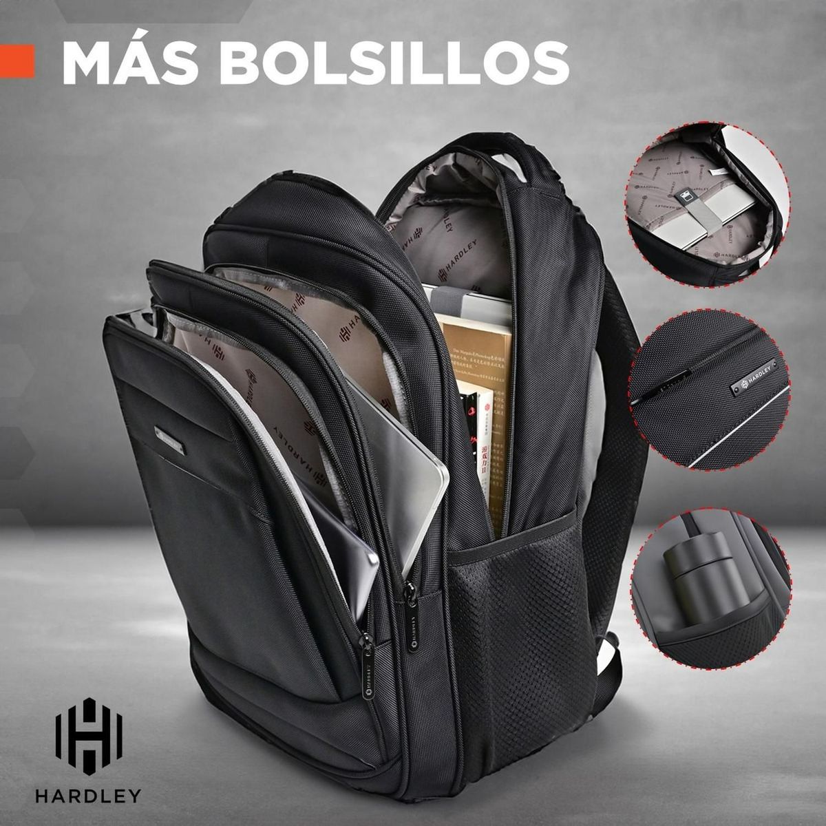 LINKON - Bolso Morral Portatil Hardley Acolchado 100% Impermeable 23l-
