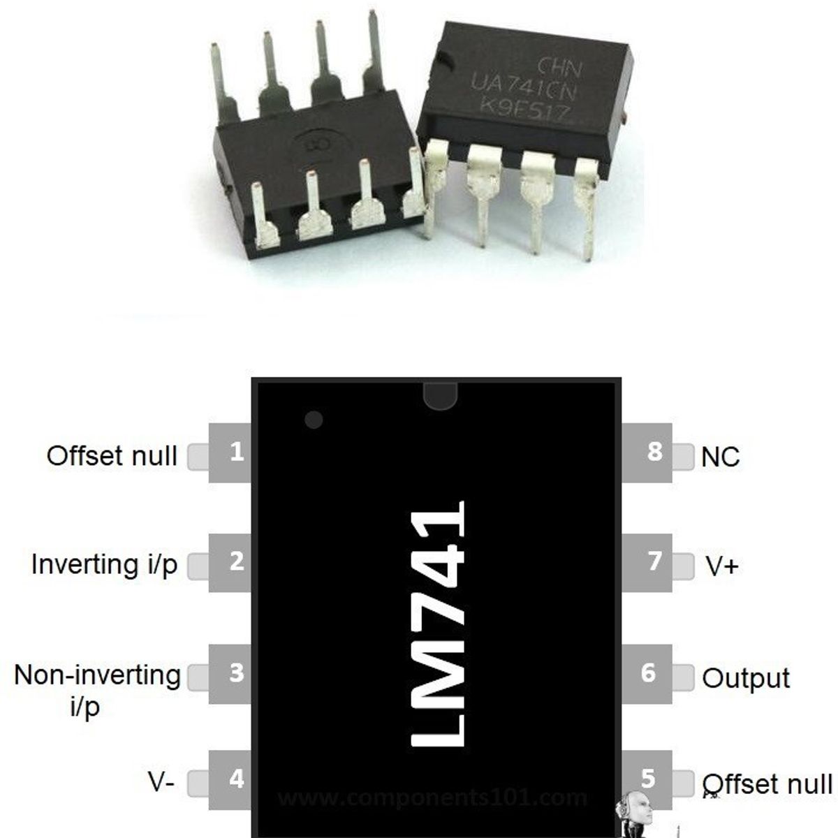 GENERICO - Amplificador Operacional LM741 UA741cn Ua741cp Ua741 Dip8