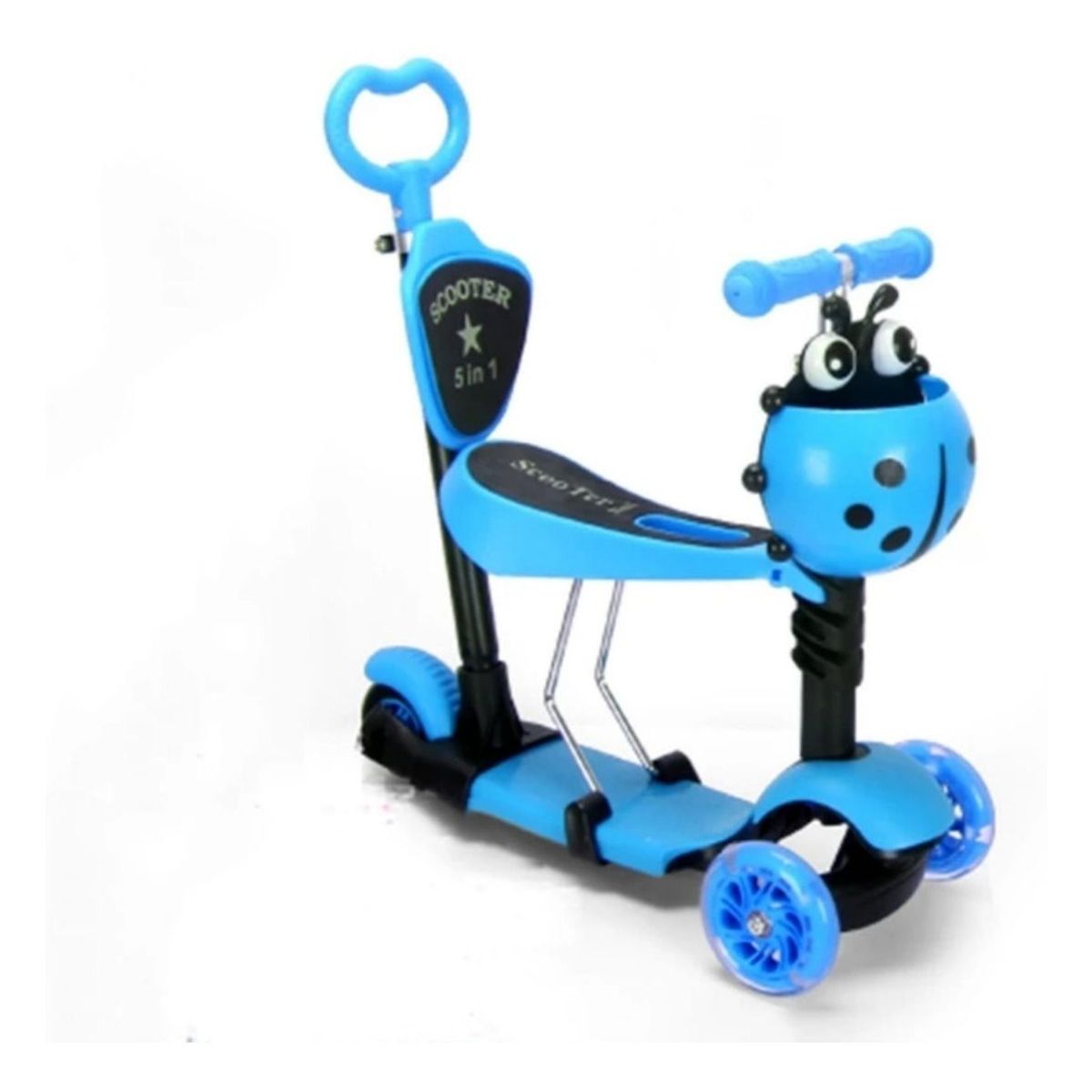 GENERICO - Scooter Patineta Mariquita 5En1 Para Niños AZUL