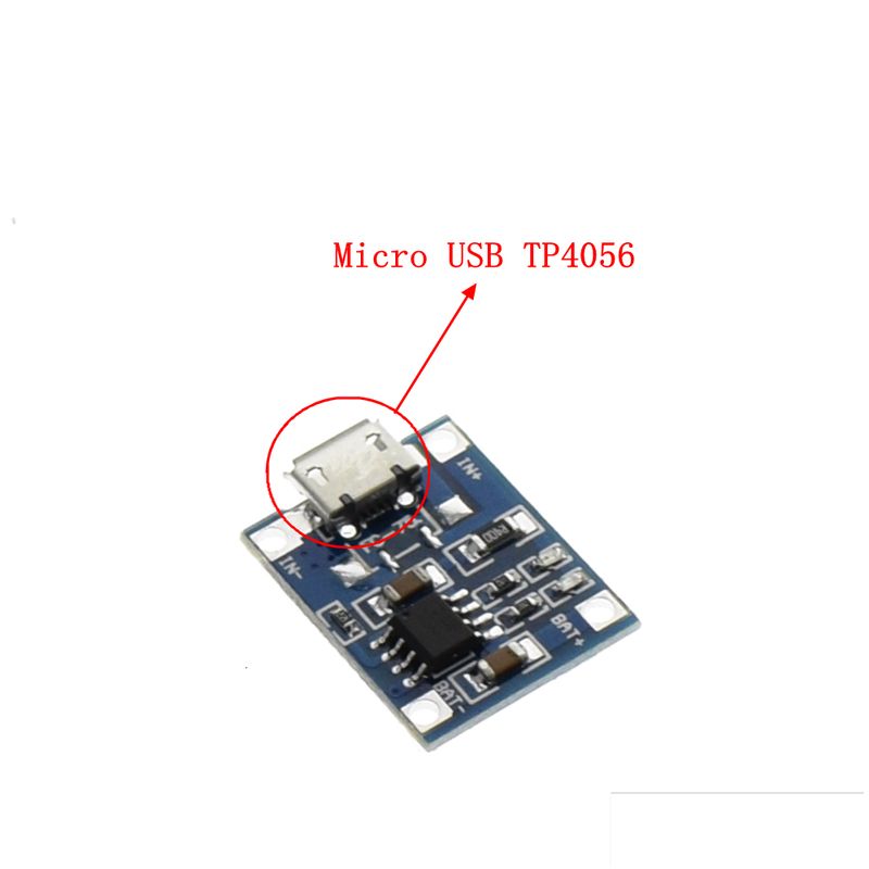 GENERICO - Cargador Bateria Lipo TP4056 Micro Usb 1A Sin Proteccion