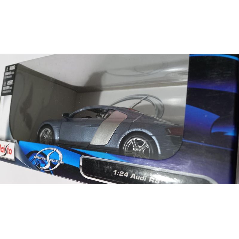 MAISTO - CARRO AUDI R8 AZUL CLARO GRIS ESCALA 1-24 DE COLECCIÓN