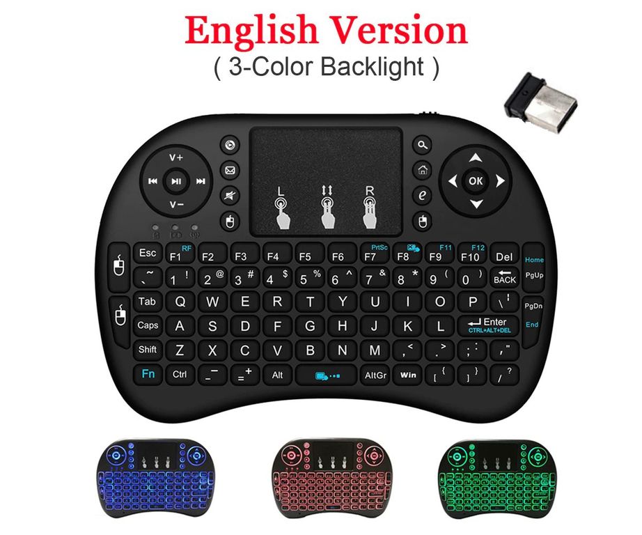 Mini Teclado Inalambrico Raspberry Pi 2.4Ghz Qwerty Touchpad GENERICO ...