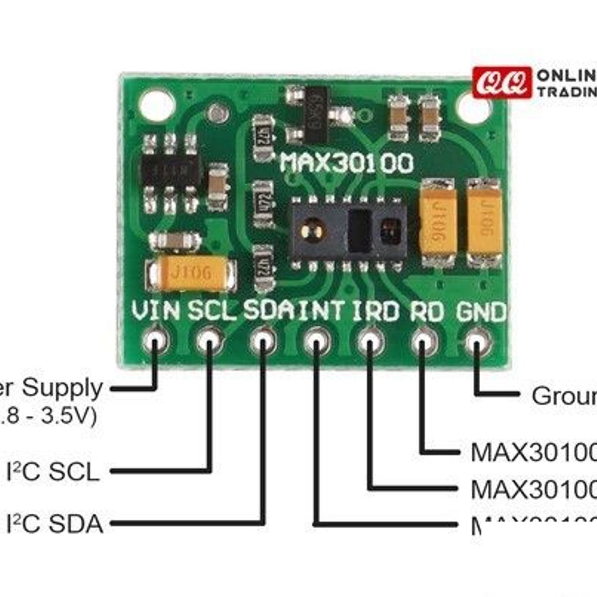 GENERICO - Sensor Pulso Cardiaco Max30102 Saturacion Oxigeno 3.3V