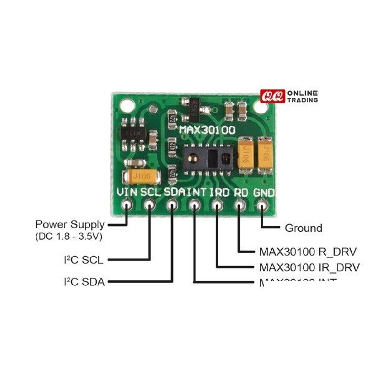 GENERICO - Sensor Pulso Cardiaco Max30102 Saturacion Oxigeno 3.3V