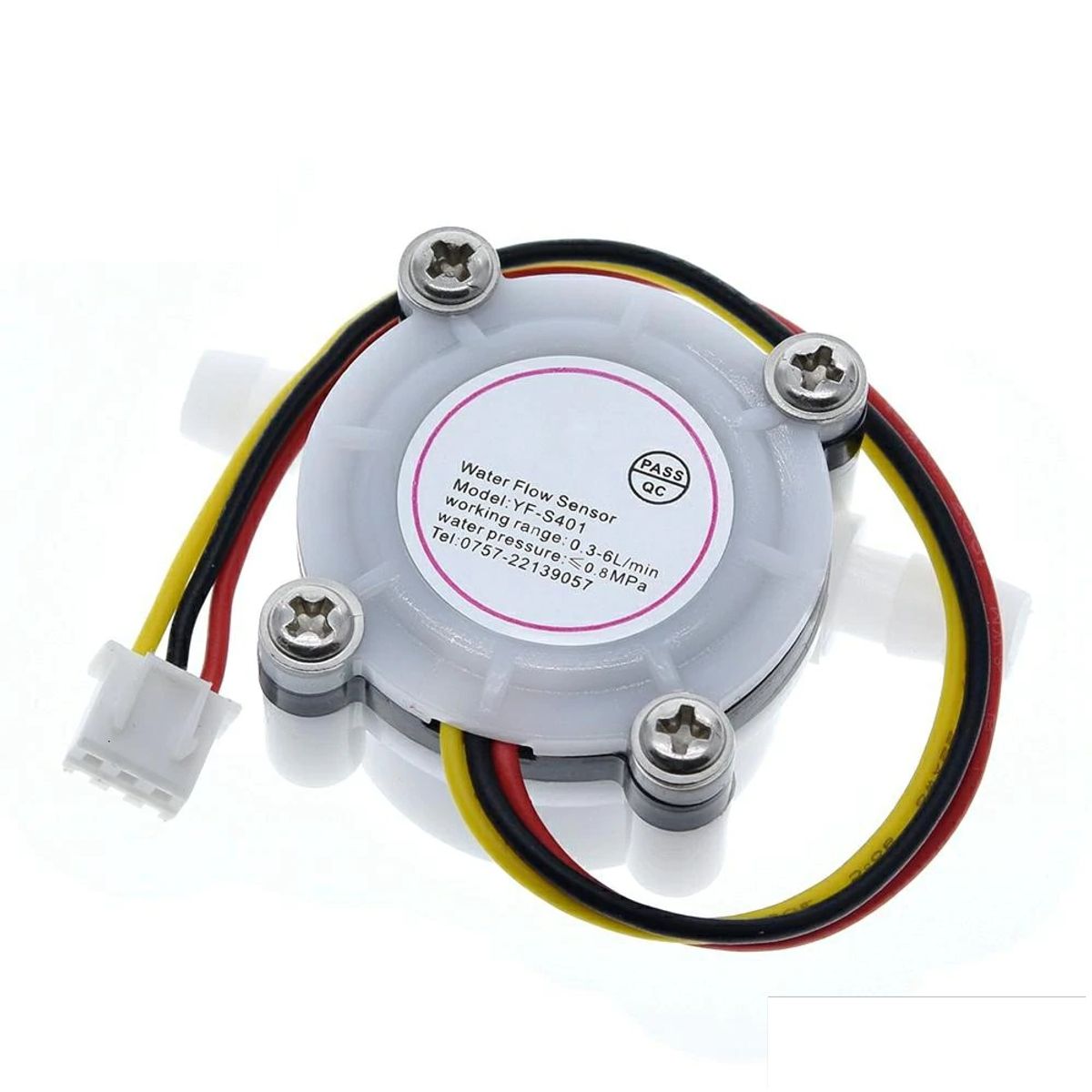 GENERICO - Sensor Flujo De Agua YF-S401 0.3-6l/min 80C Rosca 1/4"