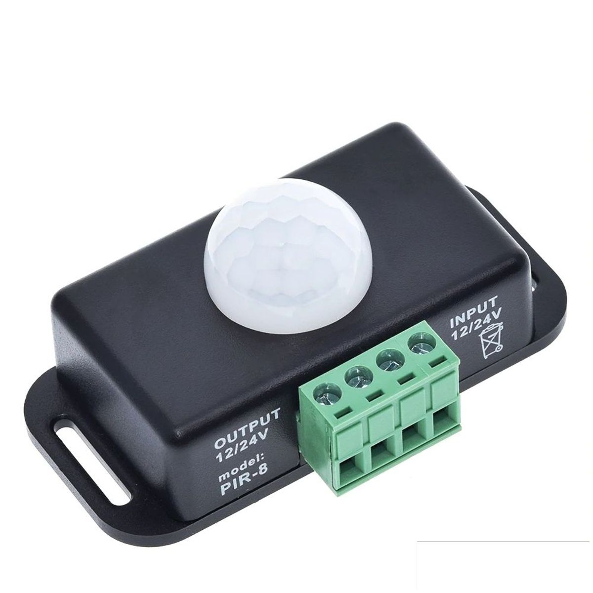 GENERICO - Sensor Movimiento Infrarrojo PIR PIR-8 Cuerpo Humano 12V 24V 8A