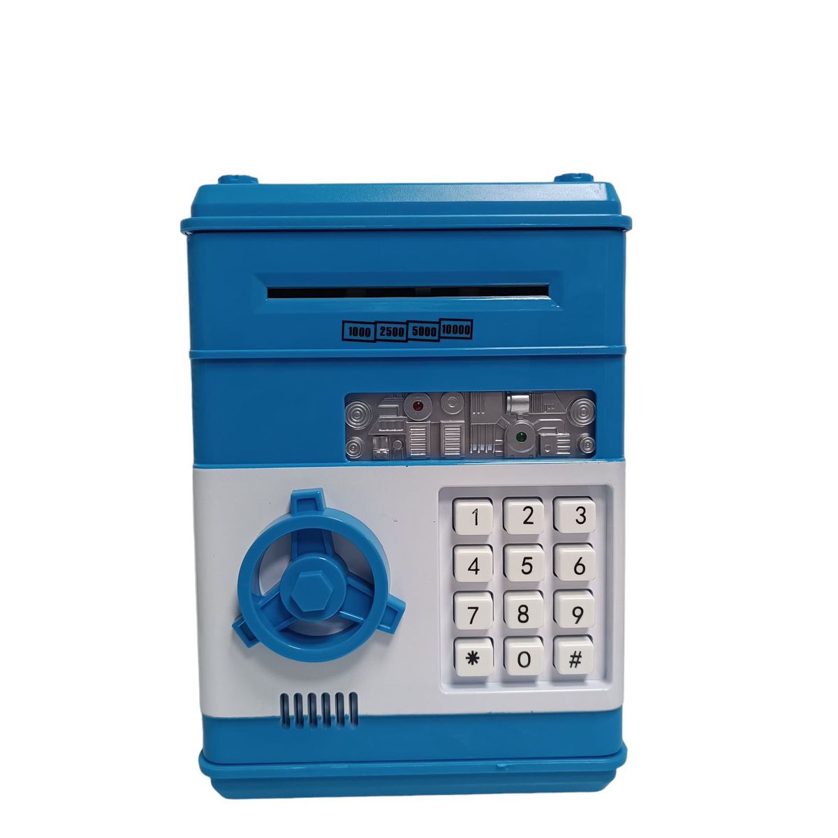 GENERICO - Alcancía Electrónica Roba Billetes Azul Tipo Caja Fuerte