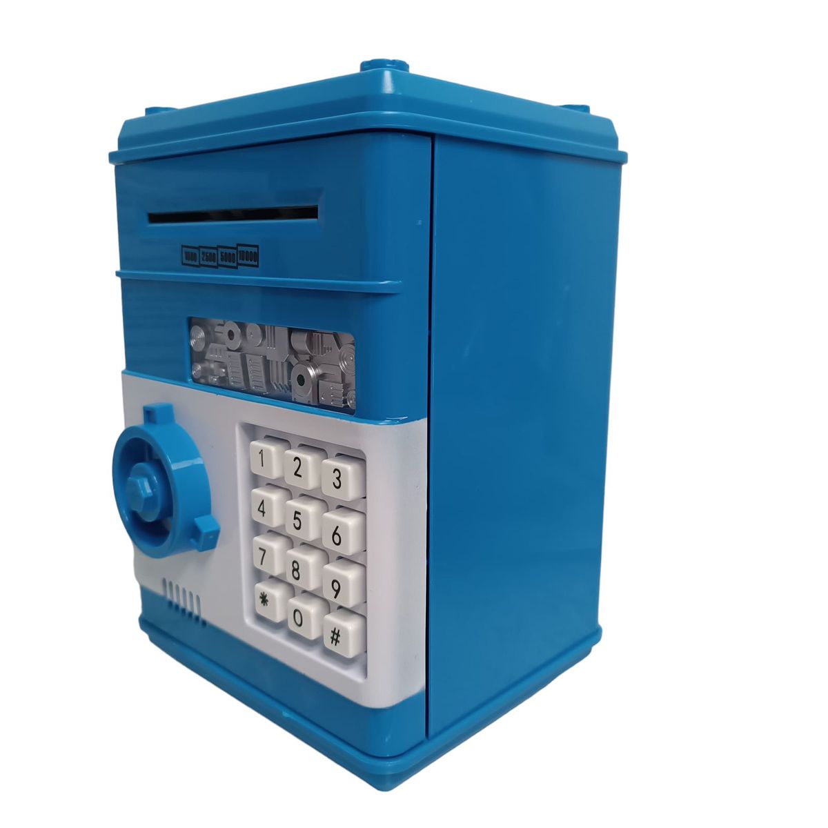 GENERICO - Alcancía Electrónica Roba Billetes Azul Tipo Caja Fuerte