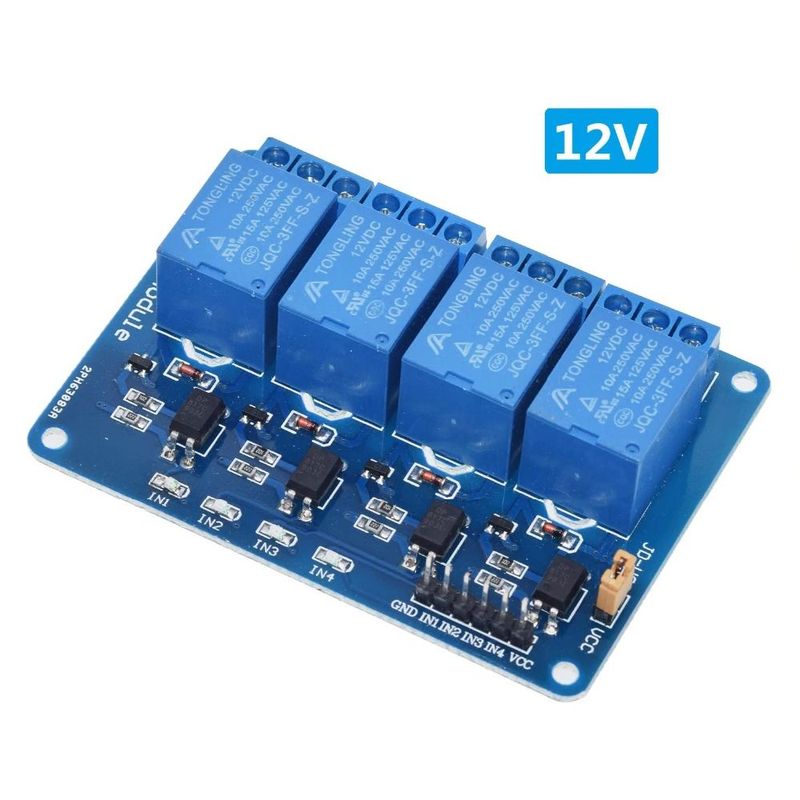 GENERICO - Modulo Rele Relevo 4 Canales 12V Low Level Trigger
