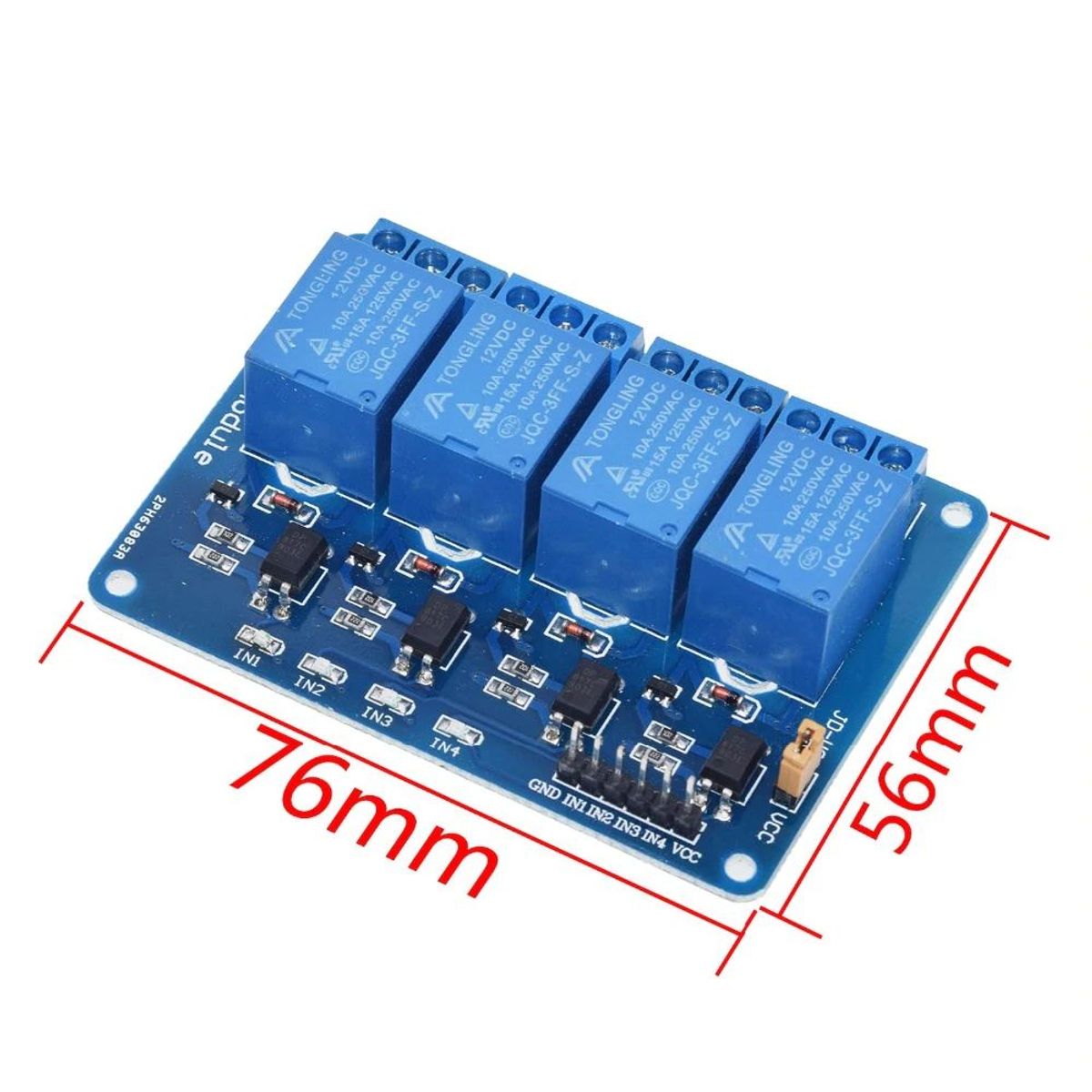 GENERICO - Modulo Rele Relevo 4 Canales 12V Low Level Trigger