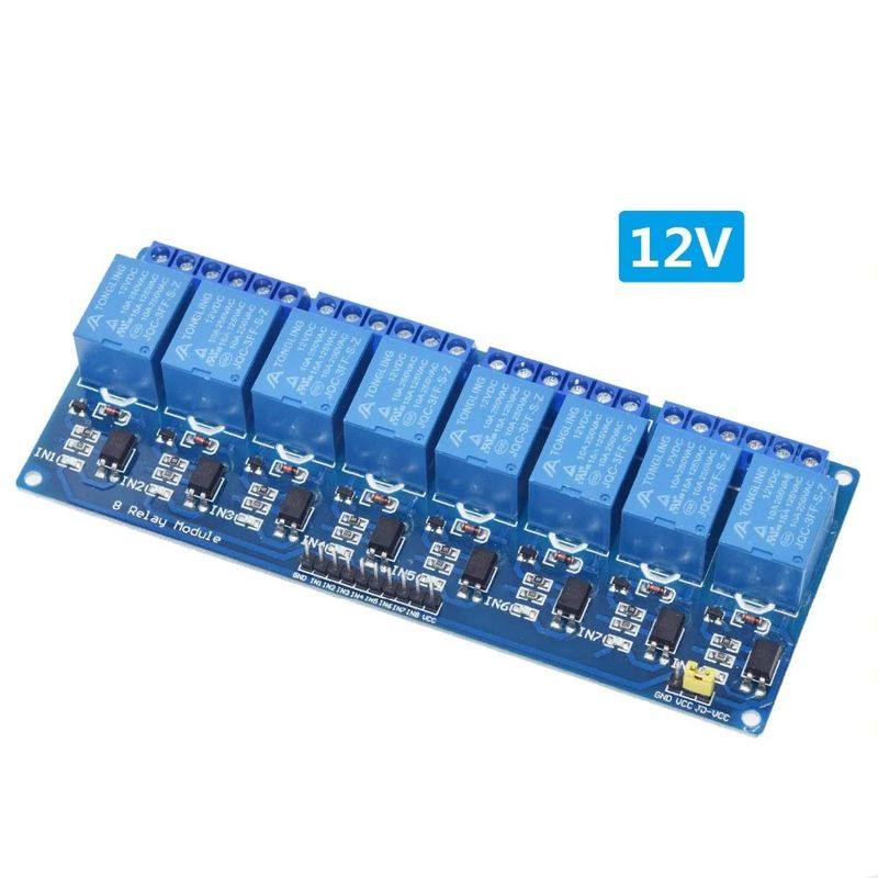 GENERICO - Modulo Rele Relevo 8 Canales 12V Low Level Trigger