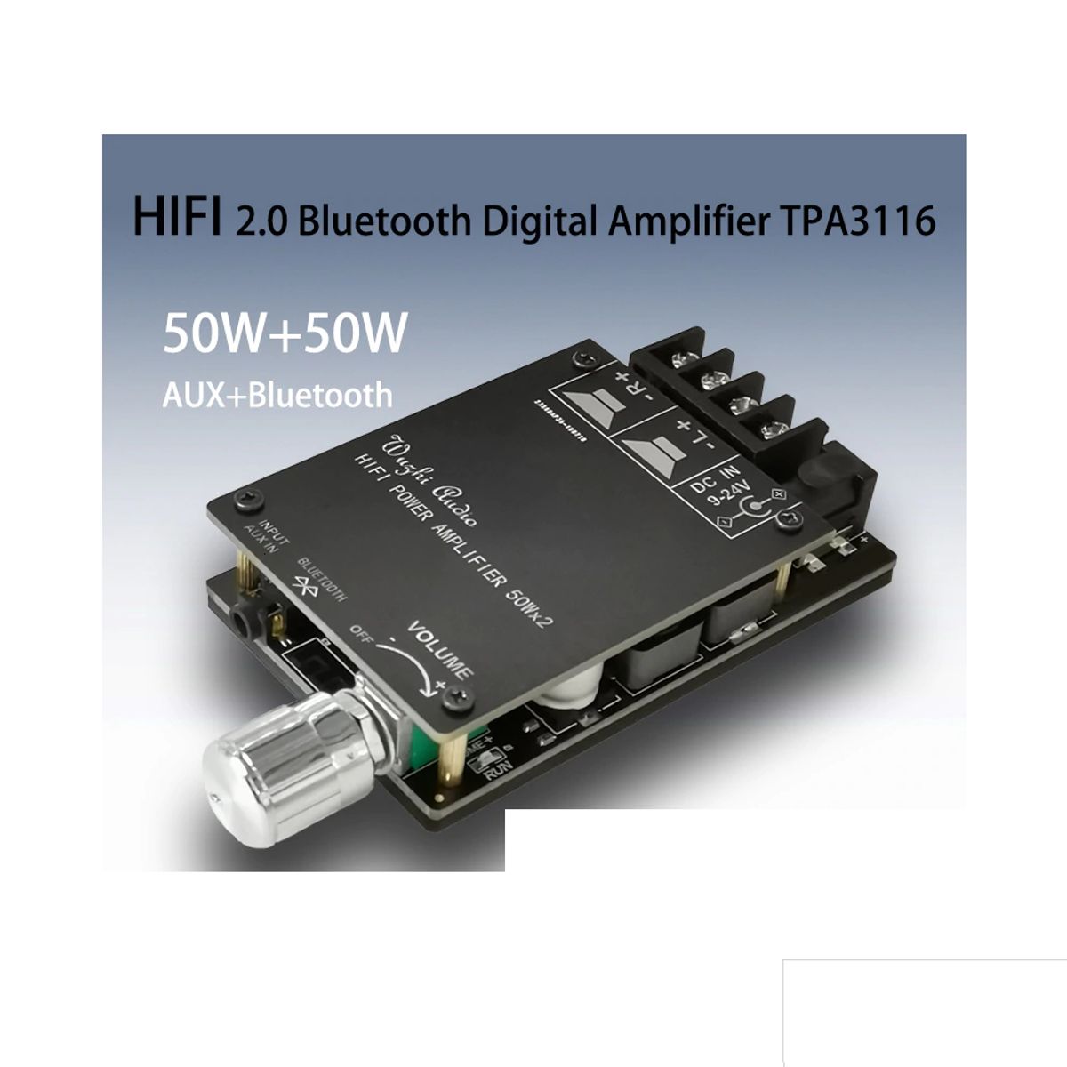 GENERICO - Amplificador Audio Estereo Bluetooth 5.0 ZK-502C HIFI TPA3116 2X50W