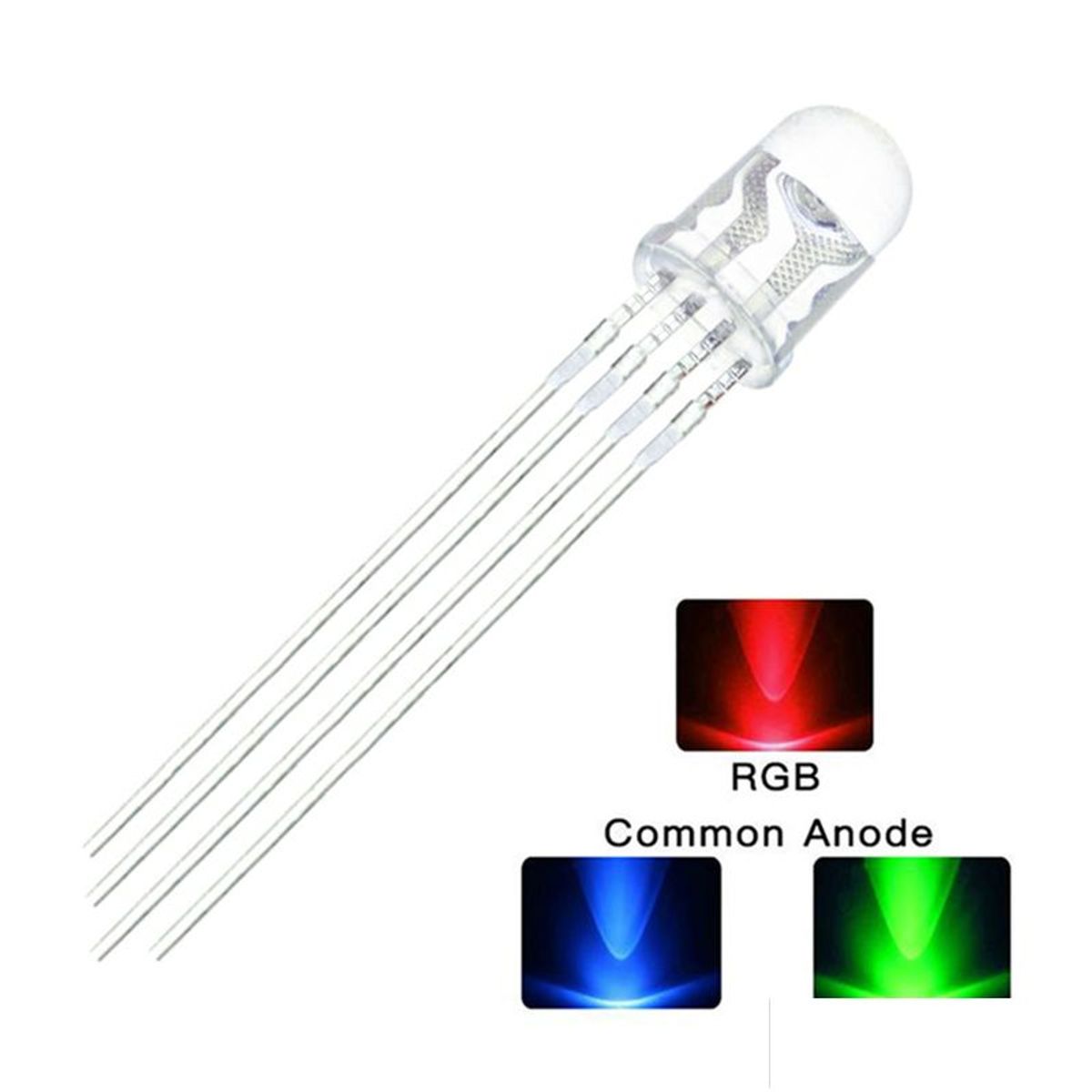 GENERICO - Led Rgb Chorro Anodo Comun 5mm x 10 Unidades