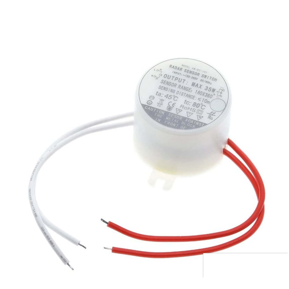 GENERICO - Sensor Movimiento Doppler Radar AM-RS-10Y Interruptor Lampara 35W 8mt