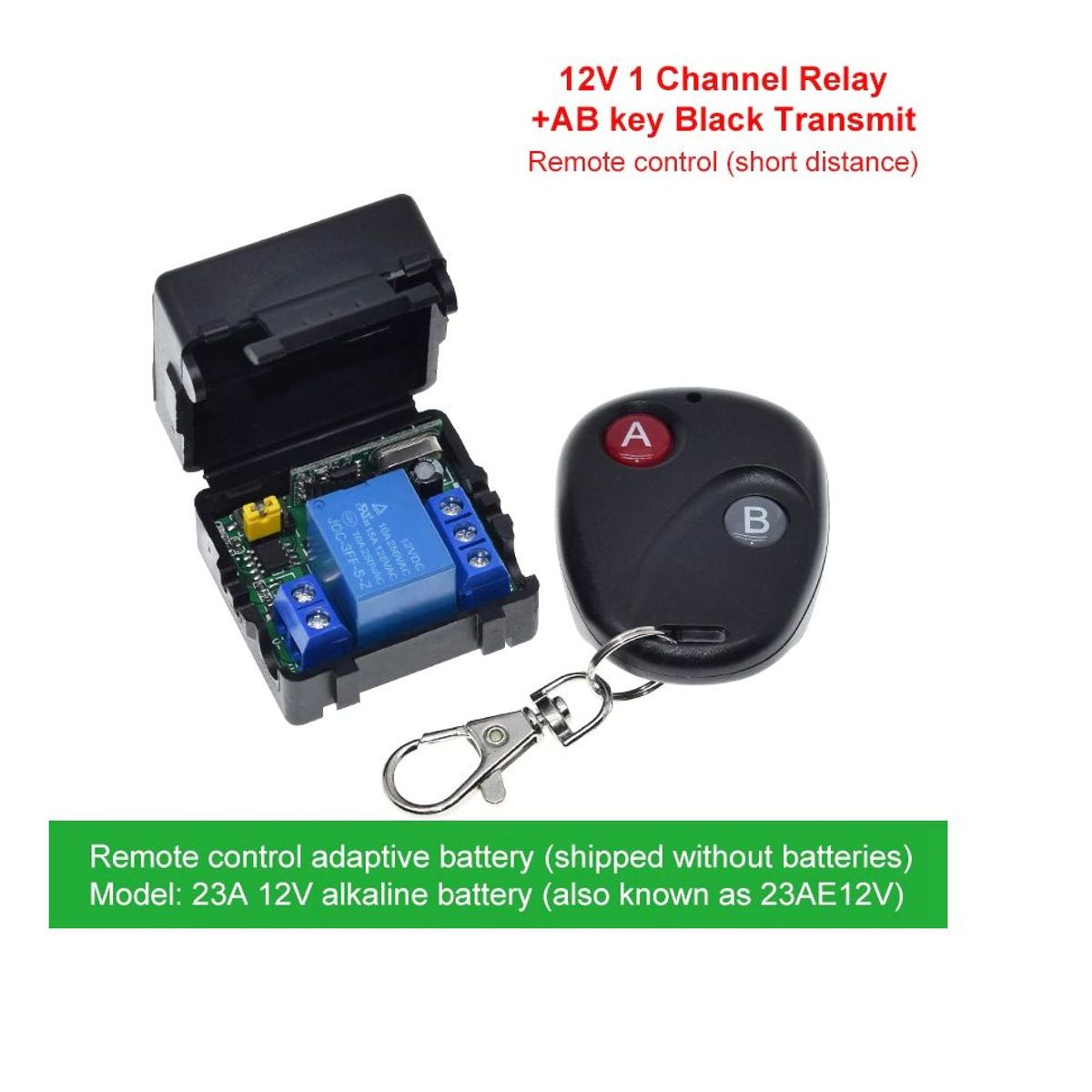 GENERICO - Control Remoto Codificado 433Mhz 12V 30mt con Relevo 1 Canal