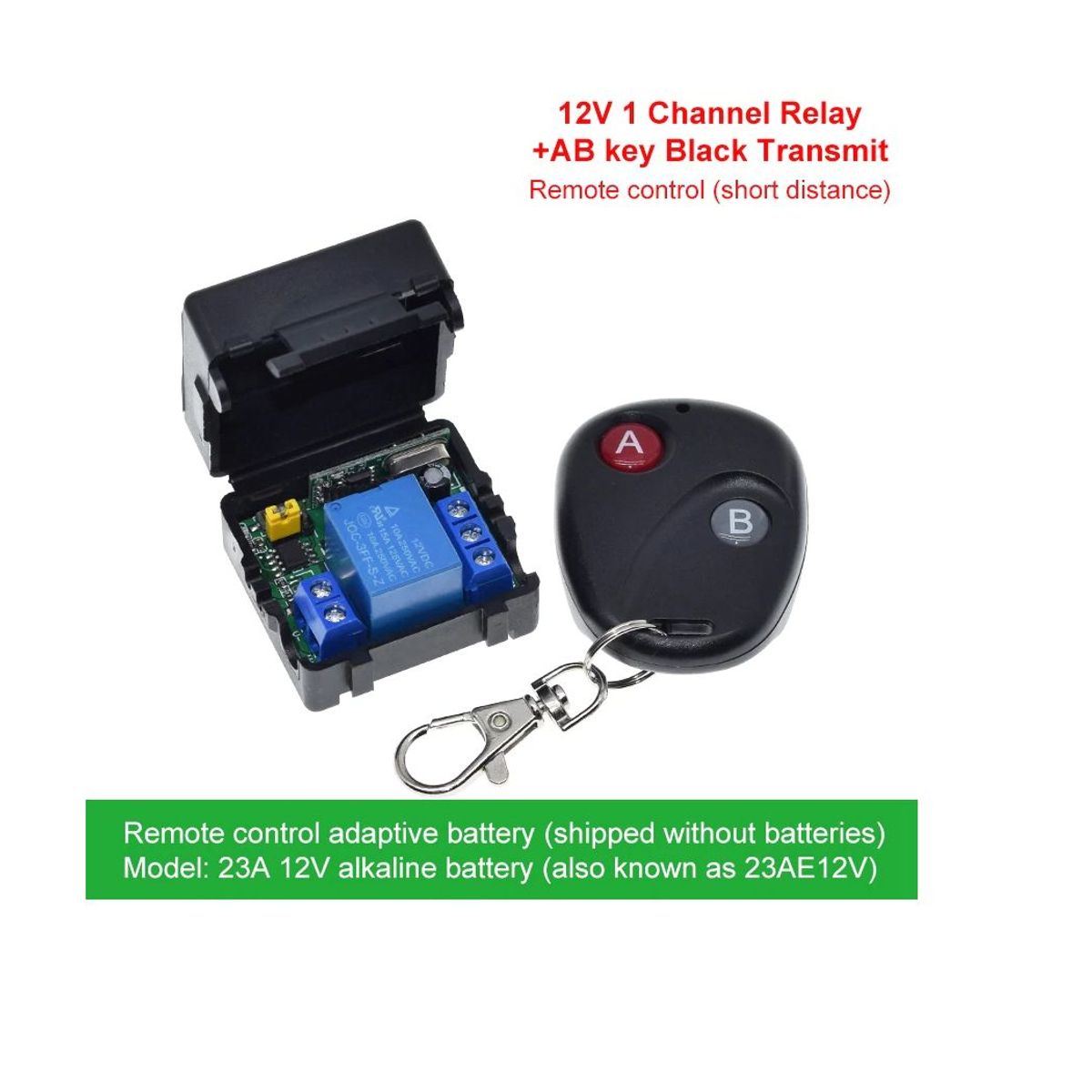 GENERICO - Control Remoto Codificado 433Mhz 12V 30mt con Relevo 1 Canal