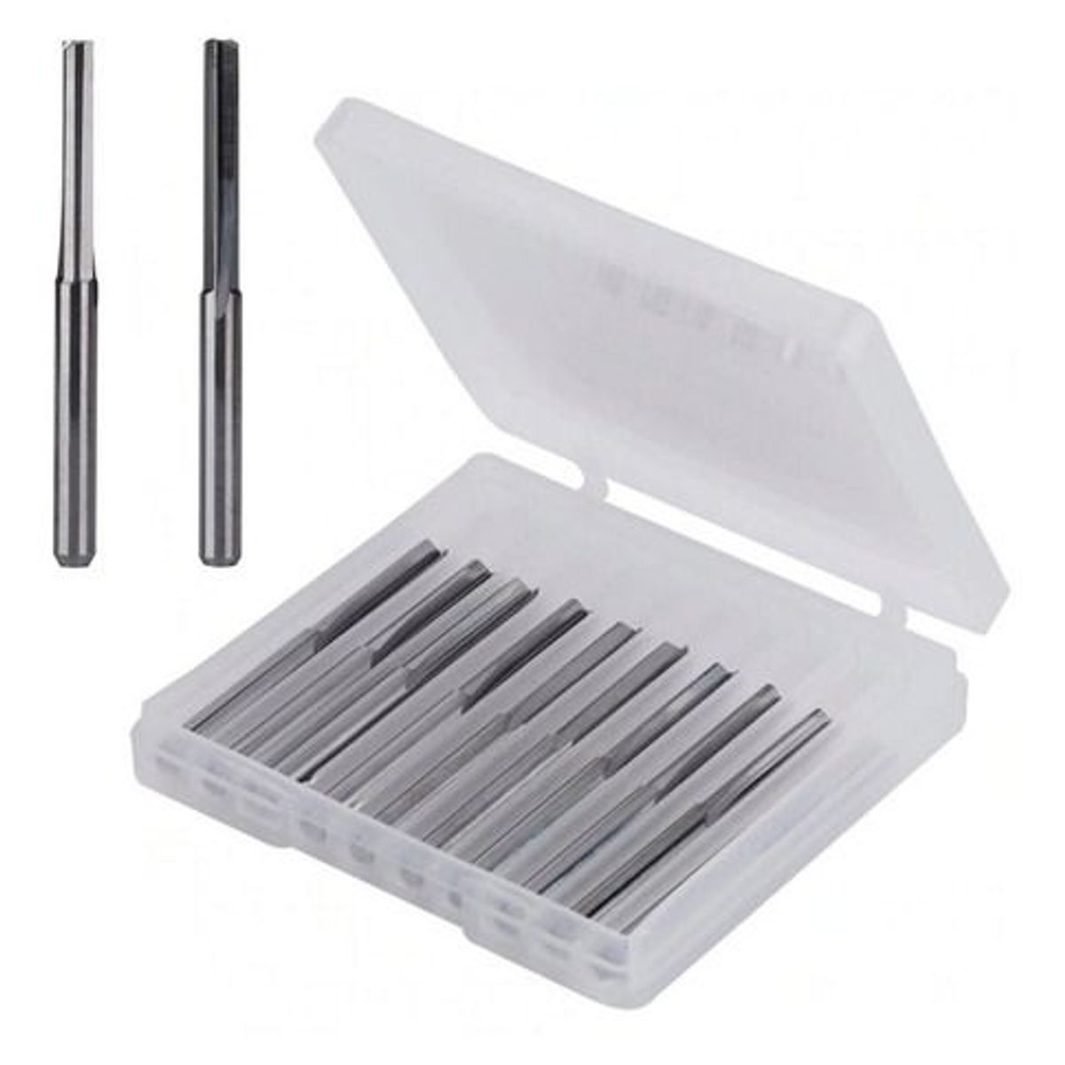 GENERICO - Fresa 2 Flautas Recta Corte Recto 1/8" 3.175mm Longitud 38.5mm