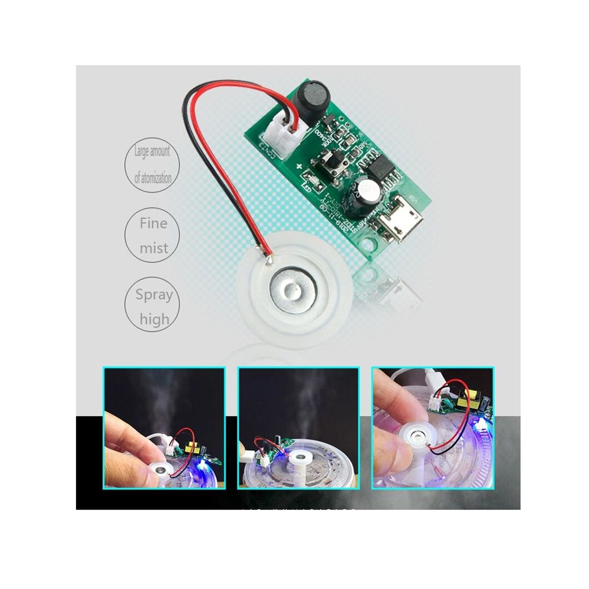 GENERICO - Nebulizador Ultrasonico 5V 110Khz Atomizador STD2-1810-TY