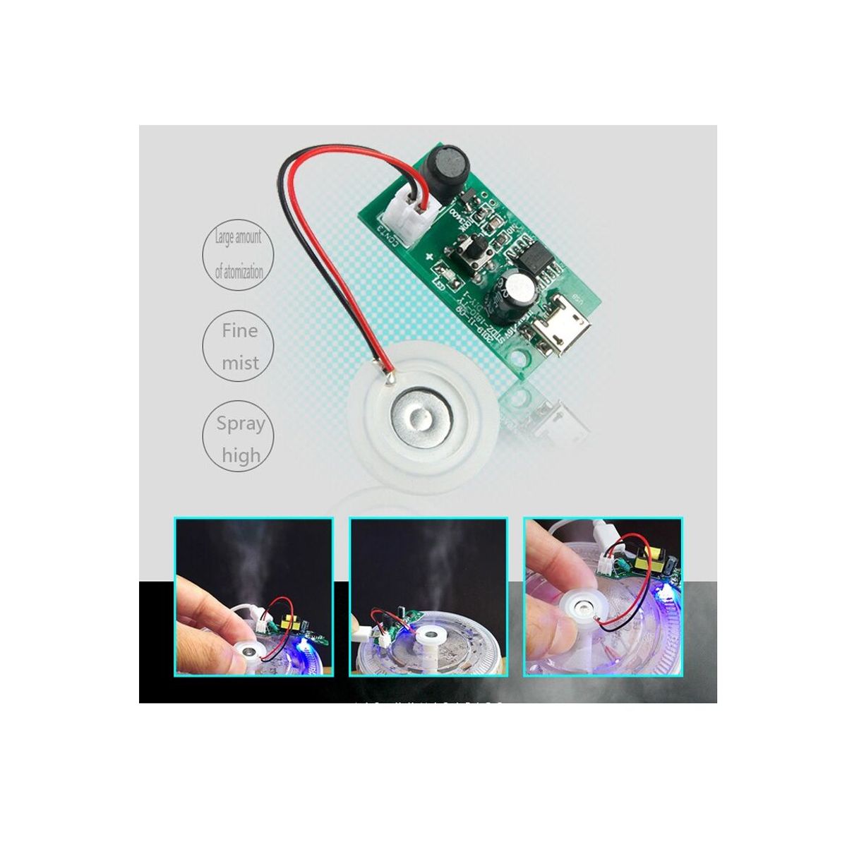 GENERICO - Nebulizador Ultrasonico 5V 110Khz Atomizador STD2-1810-TY