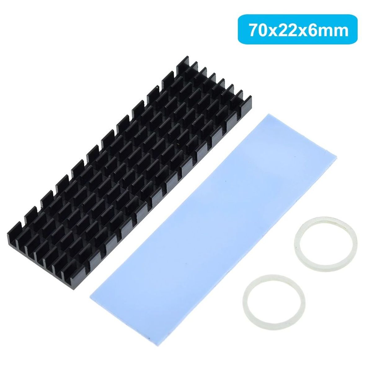 GENERICO - Disipador Calor Color Negro Adhesivo 70x22x6mm NGFF SSD