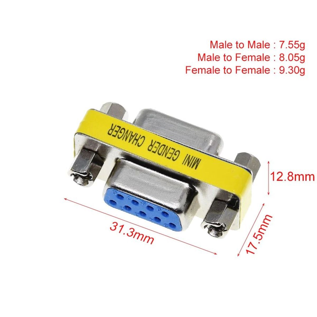 GENERICO - Conversor Db9 Conector Union Hembra Hembra 9 Pines