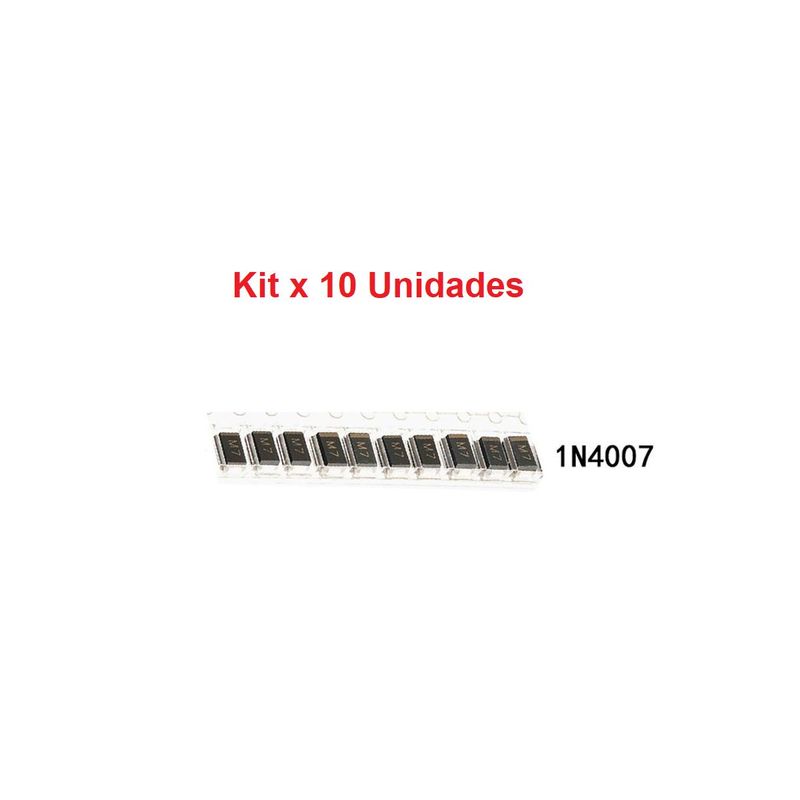 GENERICO - Diodo Rectificador SMD 1N4007 M7 1000V 1A DO-214 x 10 Unidades