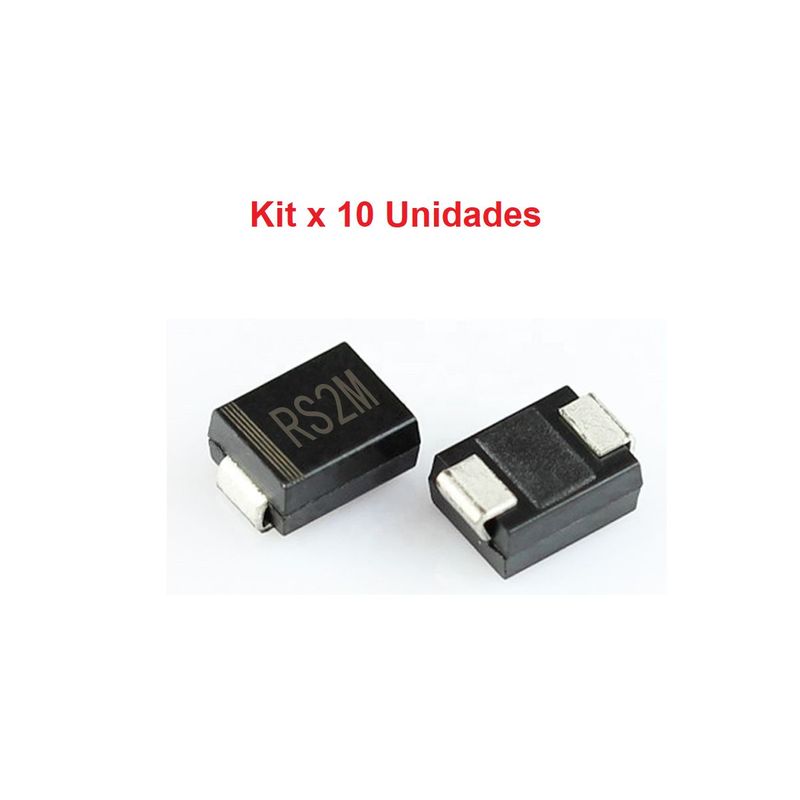 GENERICO - Diodo Alta Recuperacion Schottky FR207 RS2M 1000V 2A SMD x 10 Unidades