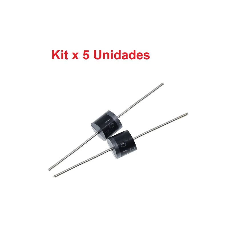 GENERICO - Diodo Rectificador 10A10 R-6 DIP 1000V 10A x 5 Unidades